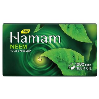                       Hamam Tulsi, Neem  Aloe Vera Soap - Pack Of 1 (100g)                                              