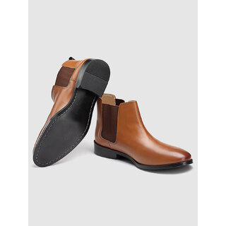                       HATS OFF ACCESSORIES Men Mid Top Leather Chelsea Boots                                              