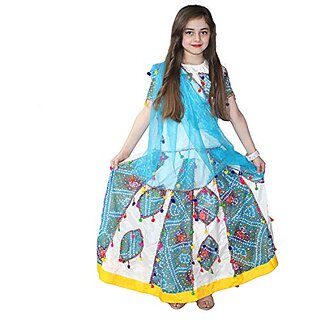                       Kaku Fancy Dresses Indian State Gujrati Dance Costume for Kids Navratri /Garba Dance Costume for Girls                                              