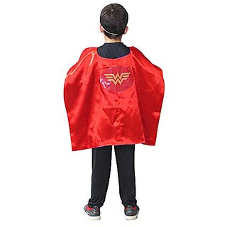                       Kaku Fancy Dresses Superhero Girl Robe for Kids/California Fancy Dress for Kids/Halloween Costume - Red, Free Size,                                              