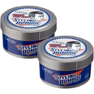                       GATSBY Pomade Supreme Grease Styling Wax - 80g (Pack Of 2)                                              