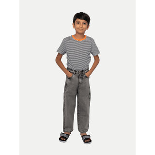                       Boys Relaxed Fit Charcoal Denim Pants                                              