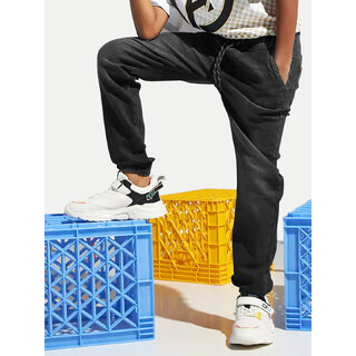                       Teen Boys Charcoal Denim Joggers                                              
