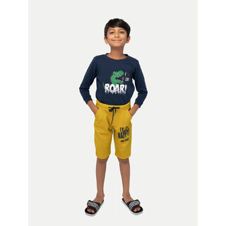                       Boys Yellow Printed Shorts                                              