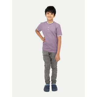                       Boys Onion Red Contrast Polo Melange T-shirt                                              