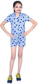 One Sky Girls Casual Top Shorts (Blue)
