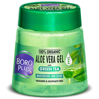 Boroplus Aloevera Gel With Green Tea For Skin And Hair 200ml