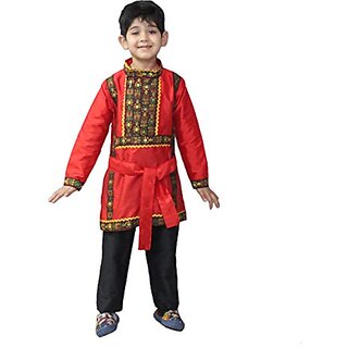                       Kaku Fancy Dresses Russian Boy Costume International Wear Costume - Red, for Boys                                              