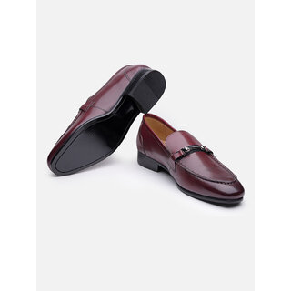 HATS OFF ACCESSORIES Men Leather Bugundy Formal Loafers