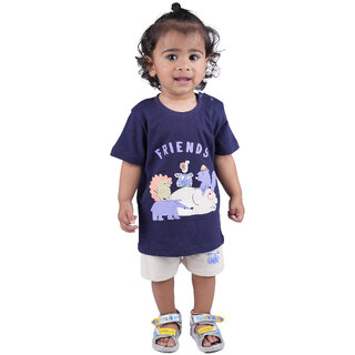                       Kid Kupboard Cotton Baby Boys T-Shirt, Dark Blue, Full-Sleeves, Round Neck, 2-3 Years KIDS6104                                              