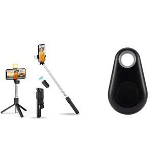 ZuZu Bluetooth Extendable Selfie Stick Tripod with Light & Bluetooth Smart Tracker Anti Theft Device