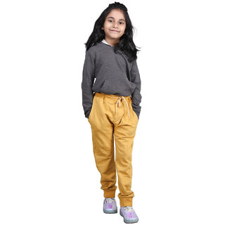                       Girls Mustard Solid Jogger                                              