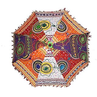                       Kaku Fancy Dresses Embroidered Fabric Umbrella for Decoration, Rajasthani Handicraft Decoration For Boys  Girls                                              