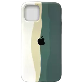                       Maliso Silicon Back Cover for iPhone 12 & iPhone 12 Pro | Made with Anti Scratch Material (White & Navy)                                              