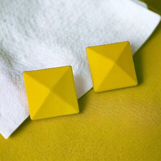                       Lucky Jewellery Designer Yellow Color Square Shaped Tops Earring For Girls & Women (75-CHTP-1210-Y)                                              