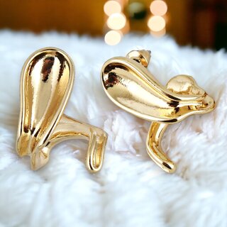                       Lucky Jewellery Designer 18k Gold Plated Trendy Stylish Stud Earrings For Girls & Women (175-CHTG-1131)                                              