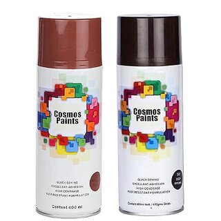                       Cosmos Paints Anti Rust Brown  Deep Brown Spray Paint 400 ml (Combo of 2)                                              