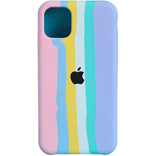                       FUSIONMAX Silicon Back Cover for iPhone 12 Pro Max | Made with Anti Scratch Material (Pink multi)                                              