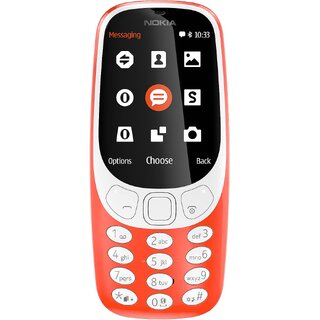 (Refurbished) Nokia 3310 (Dual SIM, 2.4 Inch Display, Orange) - Superb Condition, Like New
