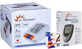 Dr. Morepen BP-15 Blood Pressure Monitor , Glucometer and infi lancets combo pack BP-15 , Glucometer, lancets Bp Monitor (White)