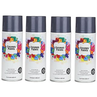                       Cosmos Paints Matt Black Grey Spray Paint 1600 ml (Pack of 4)                                              