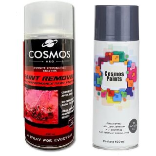                       Cosmos Paints Remover and Matt Black Grey Spray Paints Combo Pack (Combo of 2)                                              