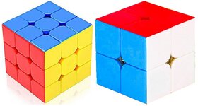 Aseenaa Speed Combo of 2x2  3X3 Cube High Speed Stickerless Magic Brainstorming Puzzle Cubes Game Toys for Kids  Adult