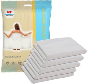 PRIME PICK Disposable Non Woven Shower Towel  Luxurious Comfort, Travel Ultra Soft,Travelling,  Beauty Parlor Pack of 5