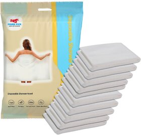 PRIME PICK Disposable Non Woven Shower Towel Luxurious Comfort, Travel Ultra Soft, Travelling, Beauty Parlor Pack of 10