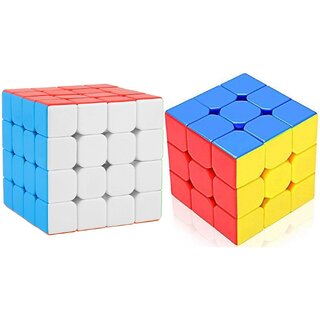 Aseenaa Speed Combo of 3X3  4x4 Cube High Speed Stickerless Magic Brainstorming Puzzle Cubes Game Toys for Kids  Adult