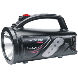                       Powerlink Sultan PRO 4500mAH Rechargeable Led Torch Cum Emergency Sidelight Powered by Li-Ion Battery                                              