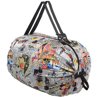                       PRIME PICK Shopping Bag For Travel Storage in Zipper Case, Foldable Large Capacity Portable Shopping Bag Multicolor                                              
