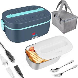                       PRIME PICK Electric Lunch Box - 80W Heated Lunch Box 1.8L 4 in1 Portable Food Warmer with Detachable Dividers for Car                                              
