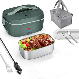                       PRIME PICK Electric Lunch Box - 80W Heated Lunch Box 1.8L 4 in1 Portable Food Warmer with Detachable Dividers for Car                                              