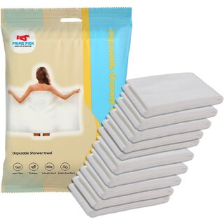 PRIME PICK Disposable Non Woven Shower Towel Luxurious Comfort, Travel Ultra Soft, Travelling, Beauty Parlor Pack of 10