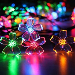                       Aseenaa Flower Fairy Waterproof String Lights  16 Led Colour Changing Christmas Lights for Diwali Home Decoration Multi                                              