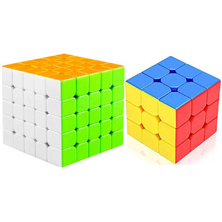                      Aseenaa High Speed Combo of 3x3 And 5x5 Cube  High Speed Stickerless Magic Brainstorming Puzzle Cube Game Toys For Kids                                              