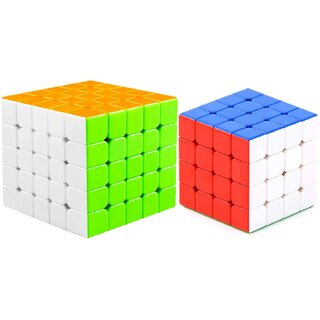                       Aseenaa High Speed Combo of 4x4 And 5x5 Cube  High Speed Stickerless Magic Brainstorming Puzzle Cubes Game Toys For Kid                                              