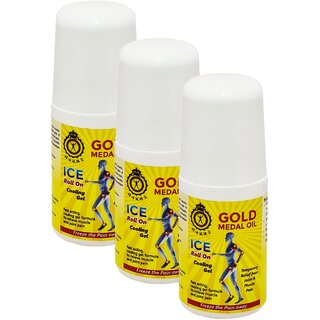                       Gold Medal ICE Roll On Cooling Gel - Pack Of 3 (50ml)                                              