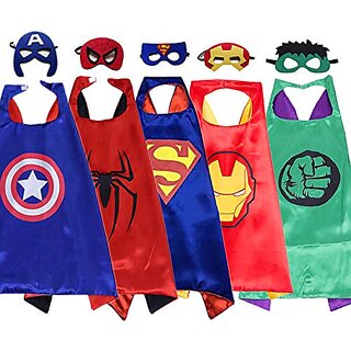                       Kaku Fancy Dresses Superhero Robe For Kids / Superhero Cape For Kids Halloween Party Free Size - Pack of 10                                              