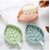 Leaf Shape Double Layer Soap Dish Case Holder Bathroom Accessories (Assorted Color,Soap Dish - Set of 3)