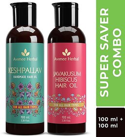 Avimee Herbal Keshpallav Hair Oil (100Ml) + Javakusum Hair Oil (100Ml) (Super Saver Combo) Hair Oil (200 Ml)