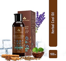 Avimee Herbal Champi Tailam | Herbal Cool Oil | For Headache, Fatigue, Sleeplessness | Hair Oil (100 Ml)