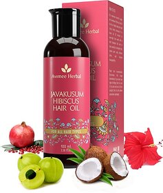 Avimee Herbal Javakusum Hibiscus Oil, With Vitamin C, For Hair Growth, Hair Oil (100 Ml)