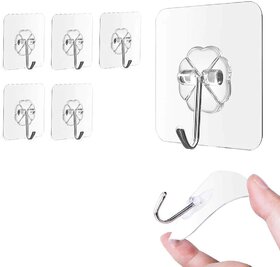 Maliso Self Adhesive Plastic Hooks for Wall, Waterproof and Oil Proof for Kitchen Bathroom Office Ceiling  (Pack of 5)