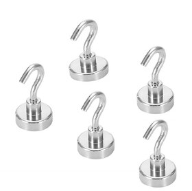 Maliso 25 lbs Heavy Duty Magnetic Hook for Refrigerator,Hanger for kitchen, Office  (Pack of 5)