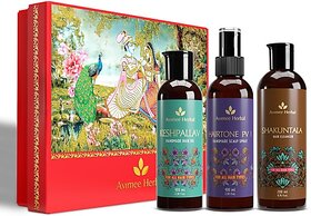 Avimee Herbal Valentine'S Gift Box: Oil (100Ml), Cleanser (200Ml), Scalp Spray (100Ml) | Combo (3 Items In The Set)