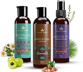 Avimee Herbal Hair Care Kit Growth  Nourishment Oil  Scalp Spray (100Ml), Cleanser (200Ml) (3 Items In The Set)