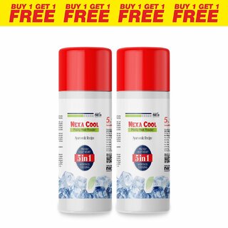 Indkus Nexa Cool Prickly Heat Relief 5 in 1 Menthol Cooling Powder 100gm (Buy 1 Get 1 Free)