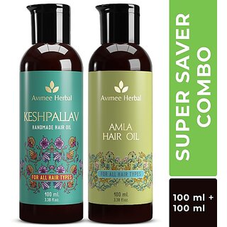 Avimee Herbal Keshpalav Hair Oil (100Ml) + Amla Hair Oil (100Ml) (Super Saver Combo) Hair Oil (200 Ml)
